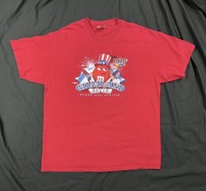 Vintage 90s Y2K Nascar David Gilliland Red Patriotic Graphic T Shirt M&amp;M Sz XL - £23.19 GBP