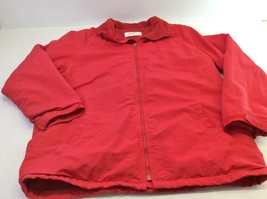 Disney Worldwide Services Jacket L RFID Lined Fleece Full ZIp Red - £15.53 GBP