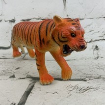 Vintage Plastic Tiger Figure 6” Long Orange 80’s - £9.34 GBP