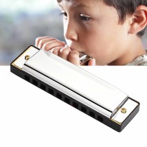 1 Harmonica 10 Holes Key Of C Silver Blues Stainless Steel Beginners Pro... - $15.99
