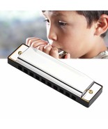 1 Harmonica 10 Holes Key Of C Silver Blues Stainless Steel Beginners Pro... - £12.58 GBP