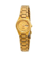 Seiko 5 Women&#39;s Automatic Gold Dial Gold-tone Stainless Steel Watch SYMC18 - £115.99 GBP
