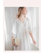 Vintage Victorian Cotton Nightgown, Edwardian Nightgown For women, Soft ... - £121.36 GBP