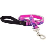 Lupine Reflective Dog Leash 6-Foot by 3/4&quot; Wide Pink Paws - $41.44 CAD