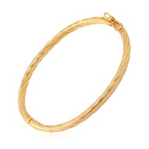 U7 Simple Design Bangles For Women Trendy Jewelry Wholesale Trendy Gold Color Co - £18.68 GBP