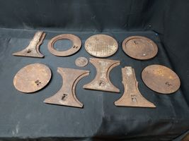 Old Cast Iron Wood Cook Stove Lid Lids Cover Burner Plate Frames Parts Lot - $199.99