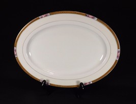 Vintage Noritake Chanossa Large 13 3/4&quot; Oval Serving Platter-Floral Edge - $10.73