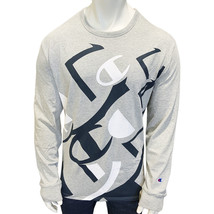 Nwt Champion Msrp $59.99 Mens Light Gray Cotton Jersey Long Sleeve Sweatshirt Xl - £21.52 GBP