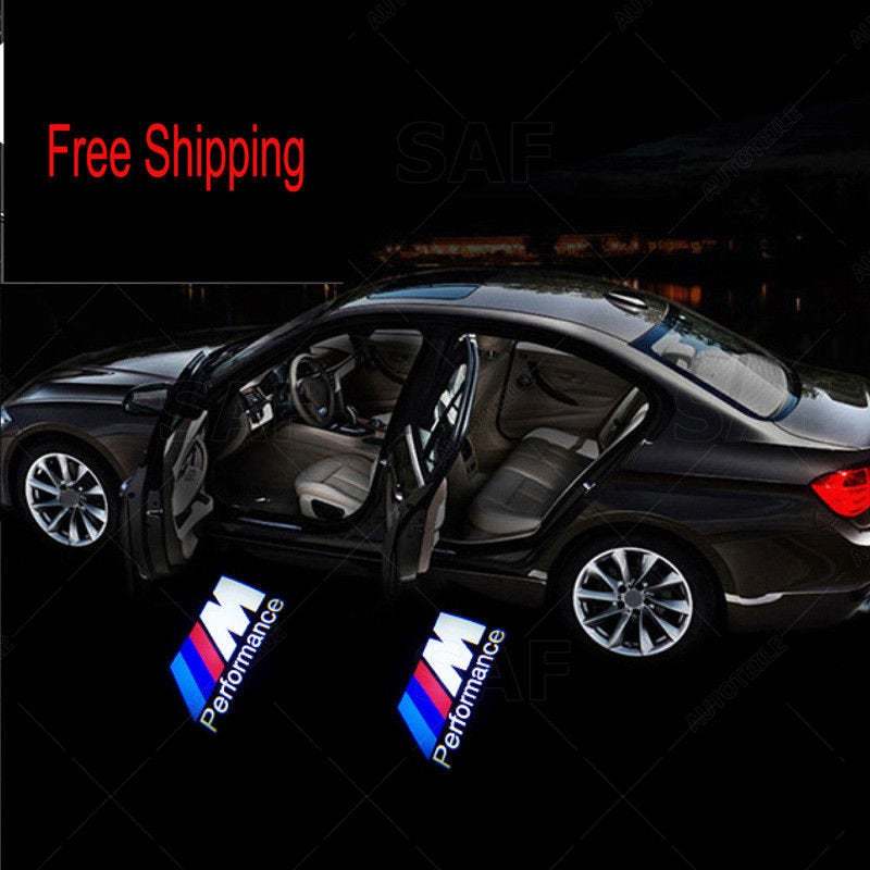 2x PCs BMW Performance Logo Wireless Car Door Welcome Laser Projector Shadow LED