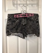 RSQ Shorts Size 33 Womens Vintage High Rise Cut Off Button Fly Black Denim - £12.54 GBP