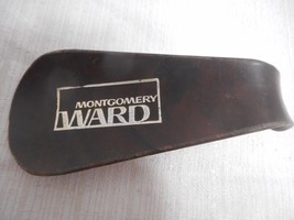 Montgomery Ward Brown Hard Plastic Dark Brown Wood Tone Shoe Horn 3 3/4&quot; x 1 1/2 - £10.39 GBP
