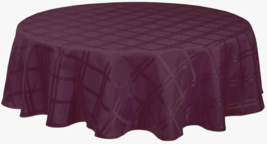 Origins Fabric Tablecloth Eggplant 90&quot; Round Spill Proof Easy Care Purple  - £31.23 GBP