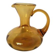Vintage Antique Handblown Amber Glass Aladdin Vase Pitcher Jug - £22.36 GBP