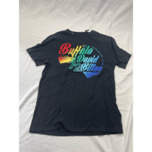 Buffalo By David Bitton Womens T-Shirt Black Rainbow Short Sleeve Stretc... - $12.86