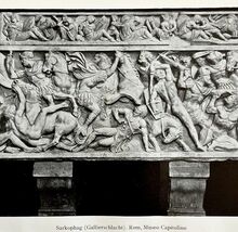 1927 Battle of Gaul Sarcophagus Antique Print Ephemera DWM7D - $7.05 CAD
