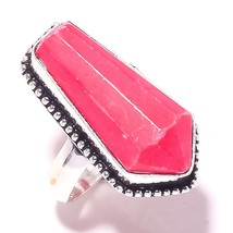 Red Turquoise Faceted Gemstone Handmade Fashion Ring Jewelry 9&quot; SA 1988 - £4.08 GBP