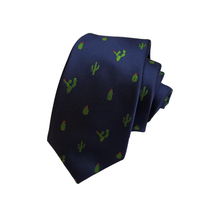 Kings Collection Men Formal Cactus Pattern Ties Polyester Blue Neck Tie - £14.92 GBP