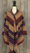 Maison Jules Cardigan Sweater Small &quot;Poncho Look&quot; Blanket Sweater Aztec - $22.57