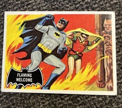 BATMAN black bat/orange back card #51 Topps 1966 - £7.95 GBP