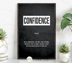 Confidence Definition Poster Motivational Inspirational Wall Art Office Decor - £19.17 GBP+