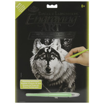 Silver Foil Engraving Art Kit 8&quot;X10&quot;-Dragon Wolf - $17.74