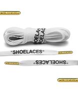 Off-White &quot;SHOELACES&quot; Style in White With Gold Metal Tips by Loop King L... - £14.21 GBP+