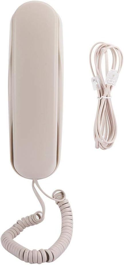 M Ugast Corded Telephone,Wired Mini Slim-Line Table/Wall-Mountable, Beige - $34.96