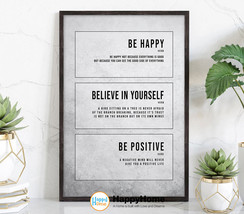 Be Happy Believe in Yourself Motivational Inspirational Wall Art Office Decor - $23.92+