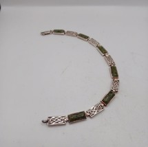Sterling silver Connemara Marble Celtic Link Bracelet - $1,839.26 MXN