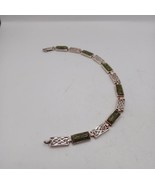 Sterling silver Connemara Marble Celtic Link Bracelet - $1,839.26 MXN