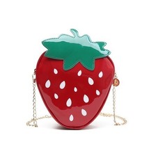 Women  Bag Strawberry Shape Designer Bag New Fashion Pu Leather Chain Crossbody  - £48.87 GBP