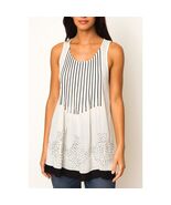 Anthropologie Ric Rac Nautical Sleeveless Pleated Tunic Lagenlook Boho S... - $450.03 MXN