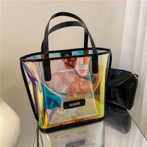 In 1 large capacity pvc transparent bag pu leather clutch bags for women casual outdoor thumb200