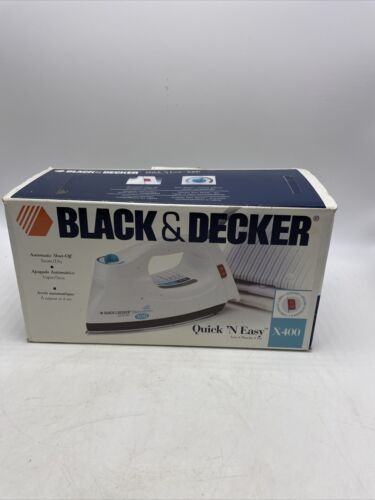 Black & Decker Iron Quick 'N Easy X400 Steam Auto Off NEW Vintage 1998 Box NOS - £34.85 GBP