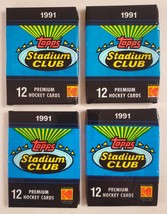 1991-92 Topps Stadium Club Hockey 4 Pack Lot Sealed Unopened Packs Gretz... - $17.08