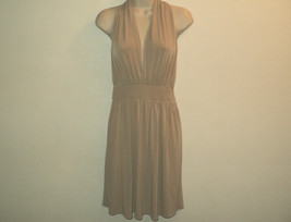 NEW Muse Dress Boston Proper Size 6 Tan Knee-Length Sleeveless Deep V Neckline - $29.09