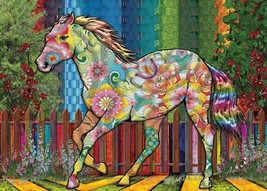 Framed Canvas Art Print Painting Painted Flower Pony Wild Horse - £31.15 GBP+