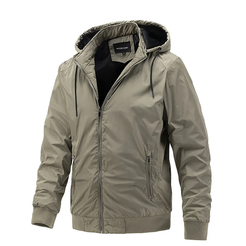Fashion Jacket for Men 2021 Outdoors New Coat Hats Casual Windbreaker  Solid  Me - £222.12 GBP