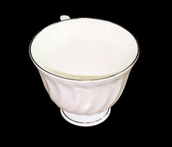 Syracuse China Wedding Ring Silhouette Footed Cup White Platinum Trim USA Teacup image 8