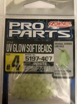 Owner #5197-407 UV Glow Soft Beads 24Ct Pk Size 4 White-RARE-Brand New-SHIP N24H - £14.93 GBP