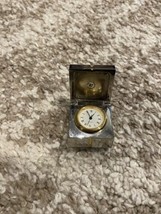 Vintage 1.25” Small CL-X15A 1996 Present Gift Box Roman Numeral Clock - Works! - $24.70