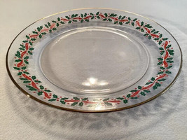 Arcoroc - Red and Green Holly, Red Ribbon - 8 inch - Salad Plates - set ... - $38.97