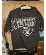 Black Vintage Logo 7 LA Raiders T-shirt X Large Single Stitch - $19.80