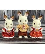 Vintage Sylvanian Families Chocolate Rabbit - Father &amp; Twin Sisters - $34.99