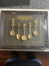 1988 VTG Korea Games XXIVTH Olympiad Seoul Brass Spoon Set Rare Samsung Ed Art - $19.99