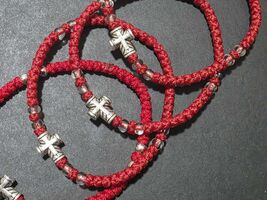 Christian bracelet prayer rope, handmade komboskini, red chotki, thin re... - $9.99