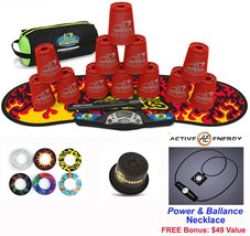 Speed Stacks Combo Set &#39;The Works: 12 RED 4&quot; Cups, Black Flame Gen 3 Mat... - $172.44