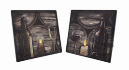 Zeckos Set of 2 Wine By Candlelight Theme LED Lighted Canvas Wall Prints - £26.73 GBP