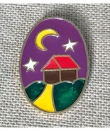 Vintage Signed Florenza House Purple Night Sky Enamel Brooch Pin Whimsical - $53.46