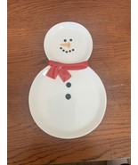 Department 56 Brand Snowman Snack Plate Christmas Holiday - $6.80